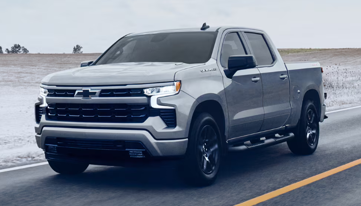 2026 Silverado driving in the snow