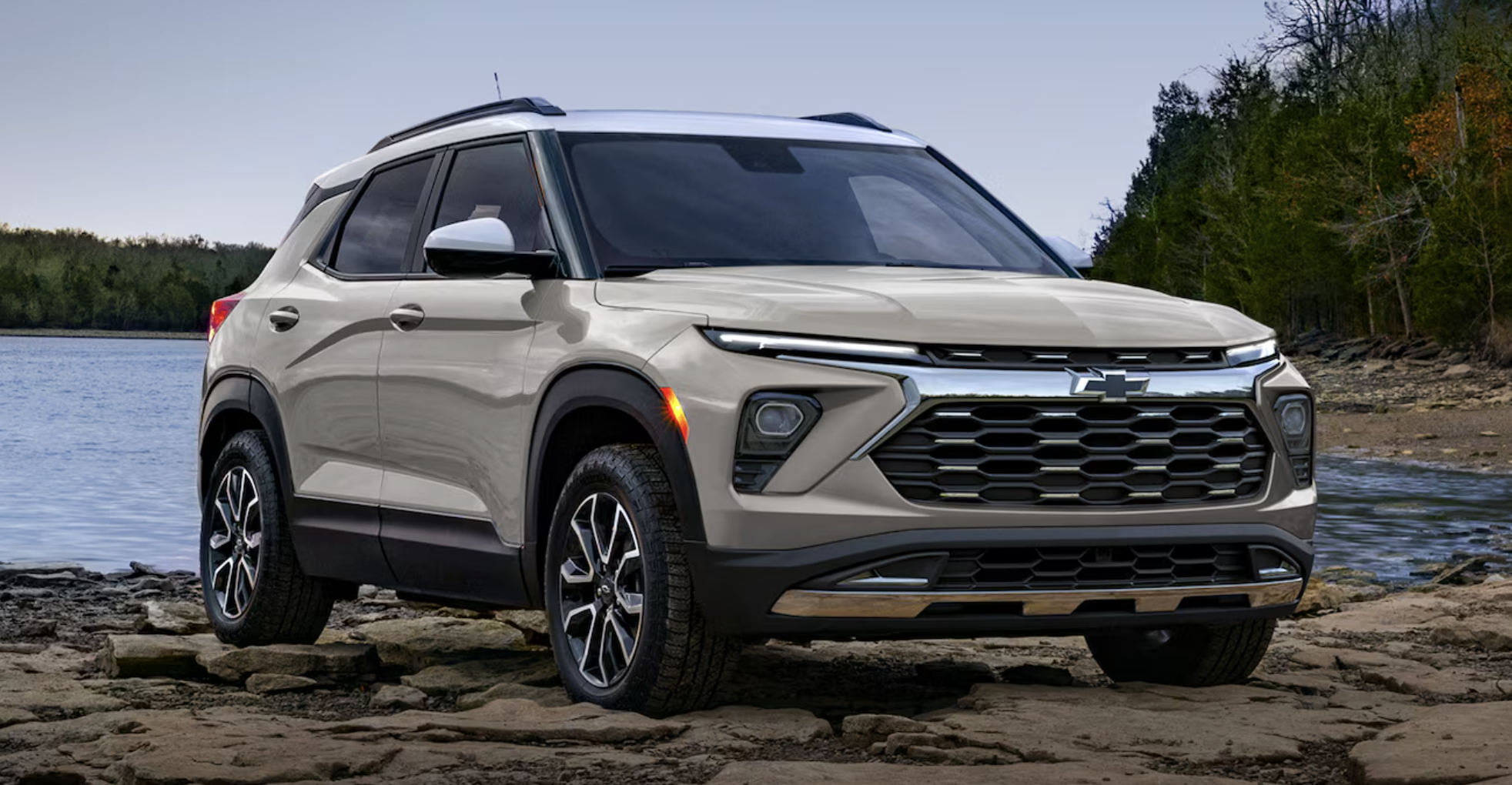 2026 Chevrolet Trailblazer parked in front of water